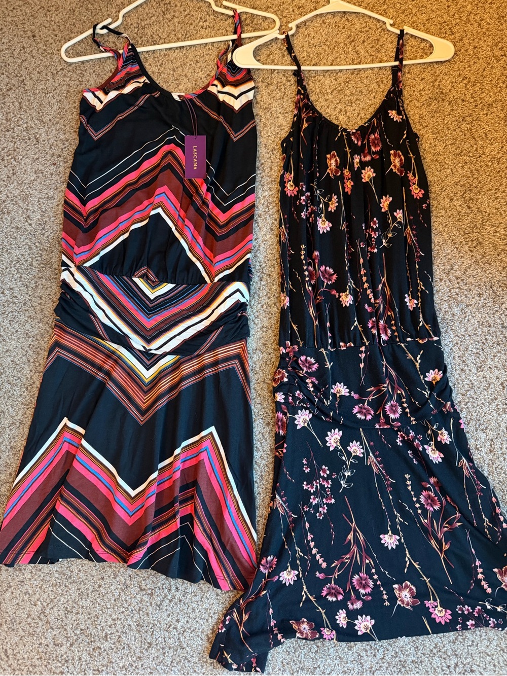Bundle of 2 LASCANA Dresses Floral Stripe Size 2 with tag beach resort